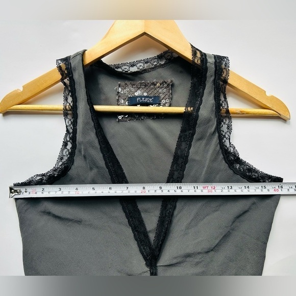 Please 100% silk made in Italy slip on dress with sequins and lace - Picture 6 of 11